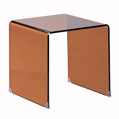 Internet celebrity designer coffee table, light luxury, modern living room, simple small household, brown glass small table