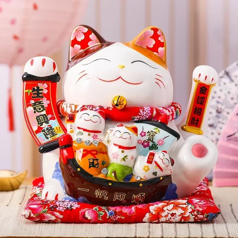 

2024 Lucky Cat Decoration ornaments Lucky Cat Radio Wave Treasure Shop Gift China Good Luck Home Decoration Craft Gift