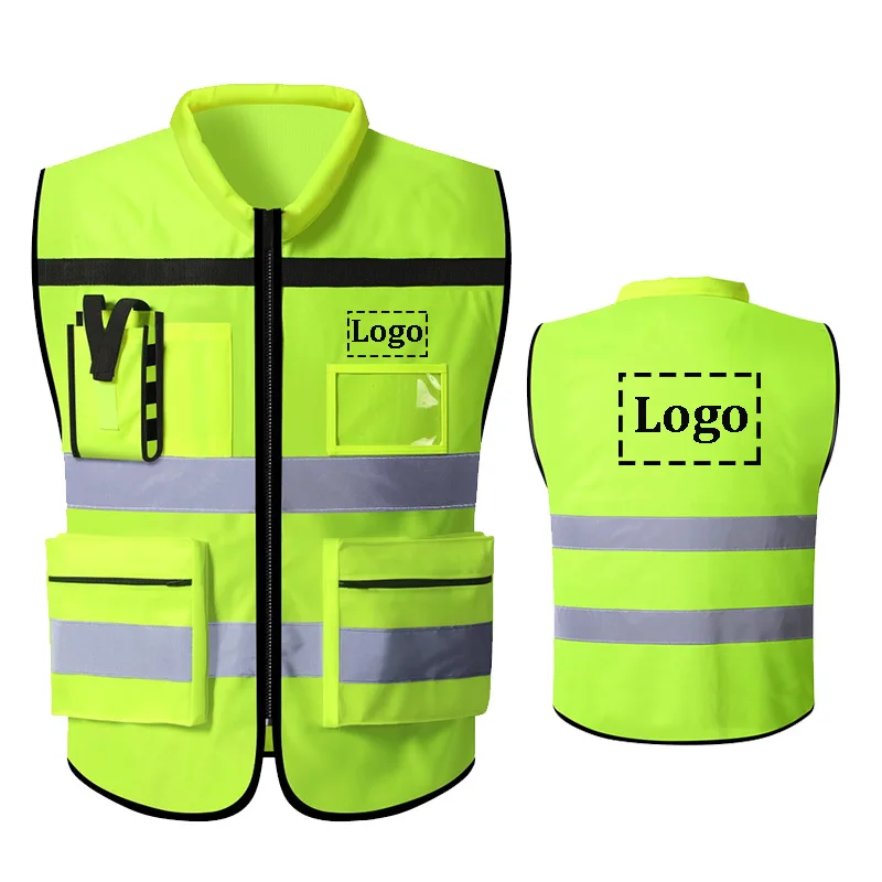 High Visibility Reflective Vest Custom Logo or Text Working Clothes Motorcycle Cycling Sports Outdoor Reflective Safety Clothing