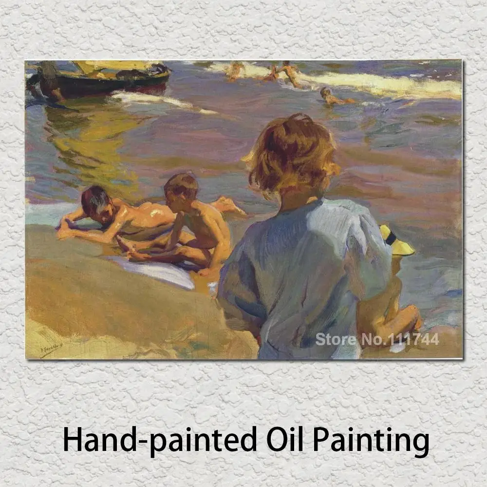 

Oil Painting Beach Children on The Beach Valencia Joaquin Sorolla Y Bastida Canvas Reproduction Hand Painted High Quality