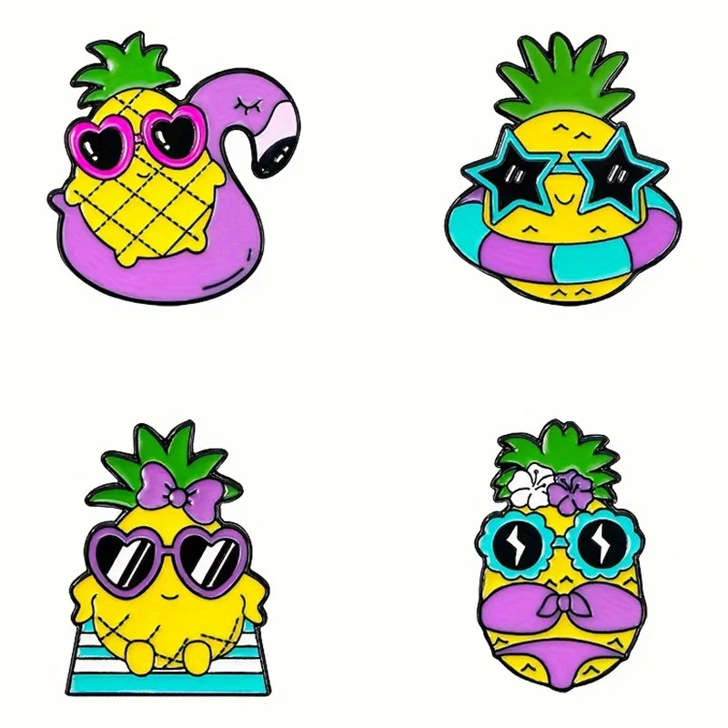 

Cartoon Pineapple Enamel Pin Cute Animal Brooches Lapel Badge Backpack Clothes Jewelry Gift for Friends