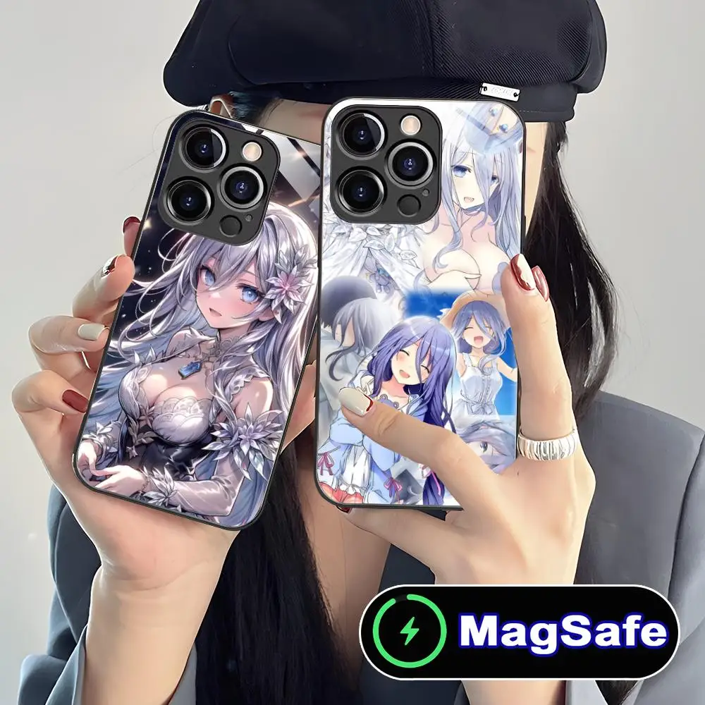 

Чехол для телефона Date a Live Mio Takamiya для iPhone 17, 16, 15, 14, 13, 12, 11 Air Pro Max Plus Mini MagSafe, стеклянный цветной чехол