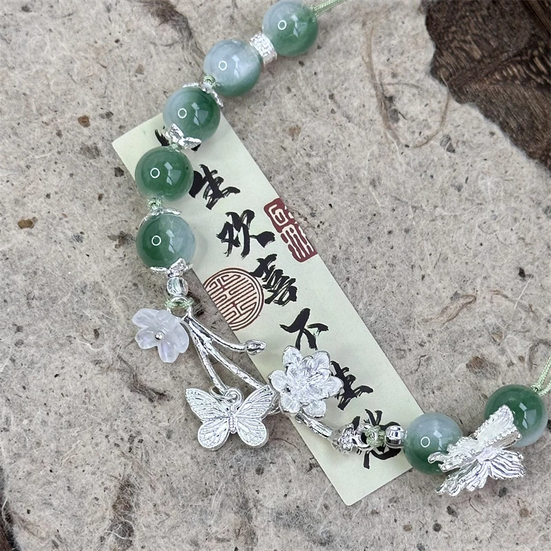 Chinesischen Stil Lotus Schmetterling Perlen Armbänder für Frauen Mode Grüne Perle Handgemachte Armbänder Exquisite Süße Schmuck Geschenke – Detail 3