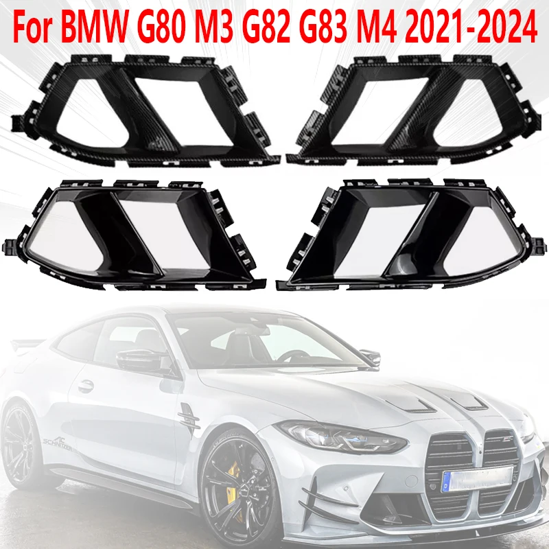 

Car Front Bumper Side Air Outlet Fog Light Cover Car Accessories Fog Light Frame For BMW G80 M3 G82 G83 M4 2021 2022 2023 2024