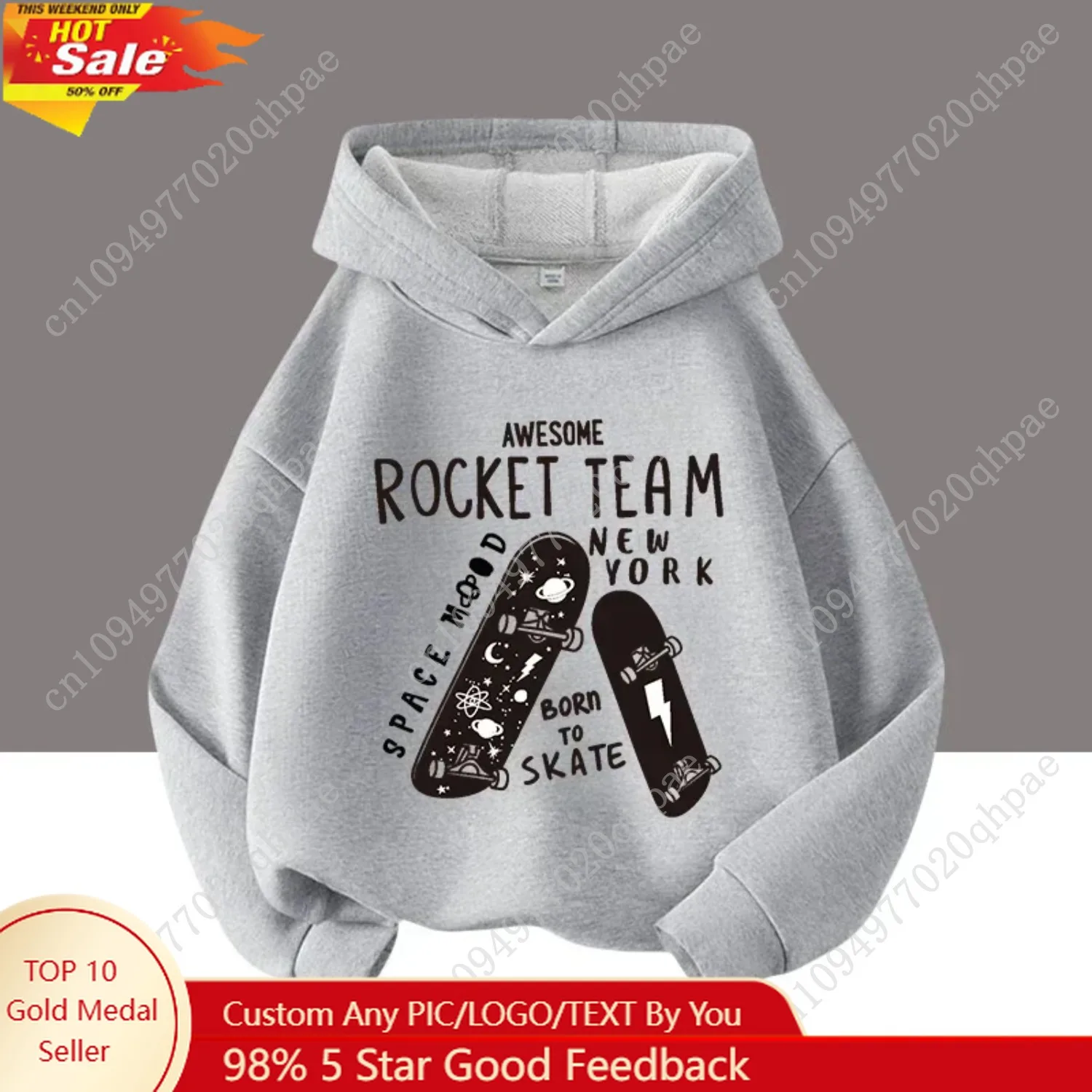 

Autumn Winter Skateboard Cool Print Children's Hoodie Warm Pullover Girl Casual Top Kid Casual Clothes Boy Sportswear Sweatshirt