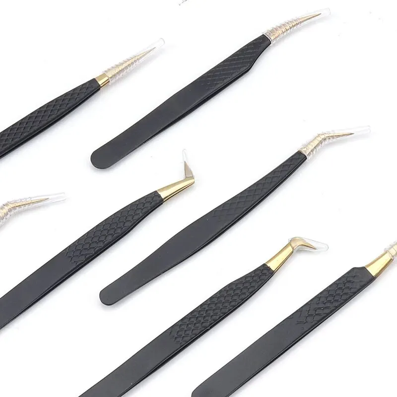1pcs Makeup Eyelash Tweezers High Precision Clip Nail Drill Eyelash Eyebrow Stainless Steel Tweezers Woman Beauty Tools