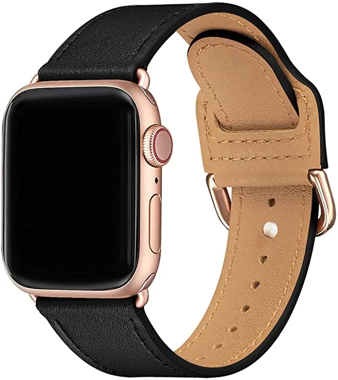 Leather Modern buckle strap For Apple Watch band 45mm 41mmm 44mm/40m 42mm/38mm correa bracelet iwatch series 5 4 3 6 SE 7