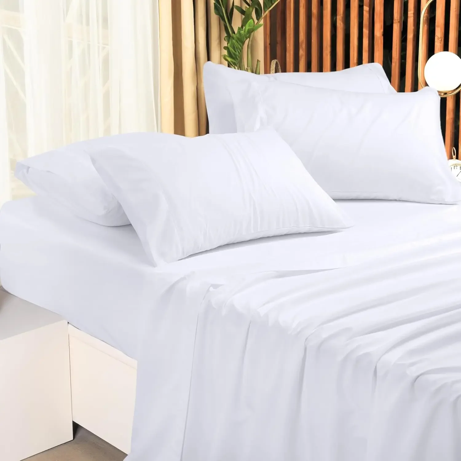 Conjunto de lençóis queen de cama - Pacote a granel de 10 conjuntos de lençóis - Perfeito para spa, hotel e quarto de hóspedes - Microfibra escovada