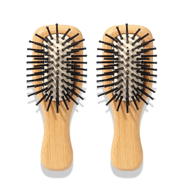 High Quality Mini Wood Airbag Head Massage Hair Brush Bamboo Paddle Hair Combs Detangling Hairbrush For Women Men Kids And Baby