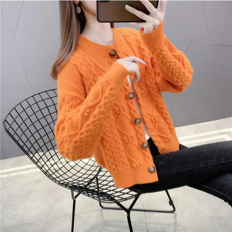 Spring Autumn Knitted Cardigan for Small Men 2024 New Casual Jacket for Women Loose Small Fragrant Style Women\'s Short Jacket