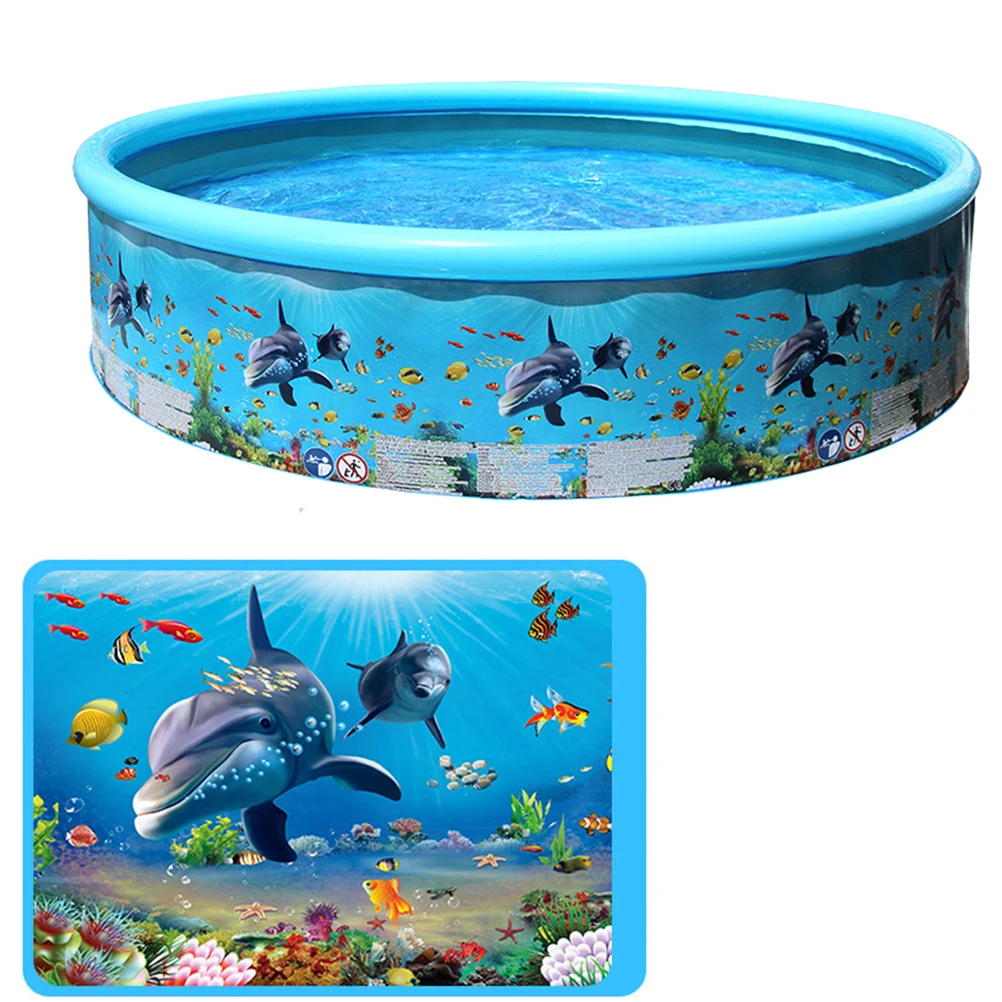 

Sturdy Pvc s Round Swimming Inflatable Water Play Pool For Outdoor With Colorful Cartoon Marine Fish Design