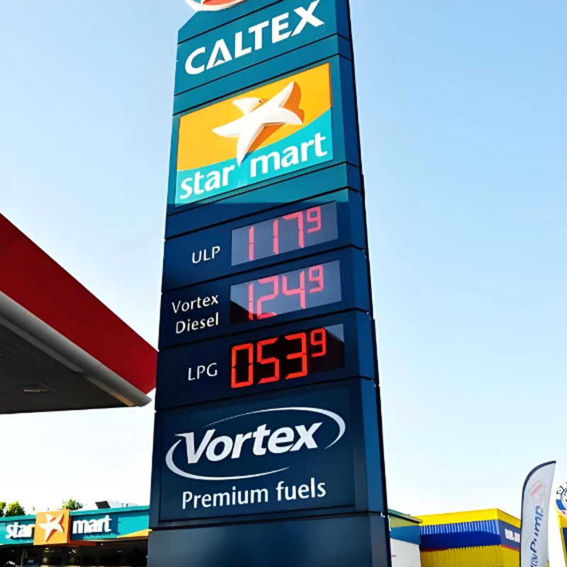 Gas Price Sign LED with Customizable Brightness & Color IP65 Waterproof for Outdoor Use