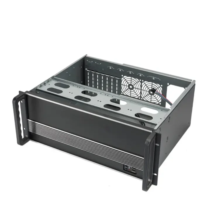 OEM 4U Server Case 19 Inch Rack Mount Horizontal ATX Chassis with 7 PCIE Slots Plastic Style with Fan and 350w Psu in Stock
