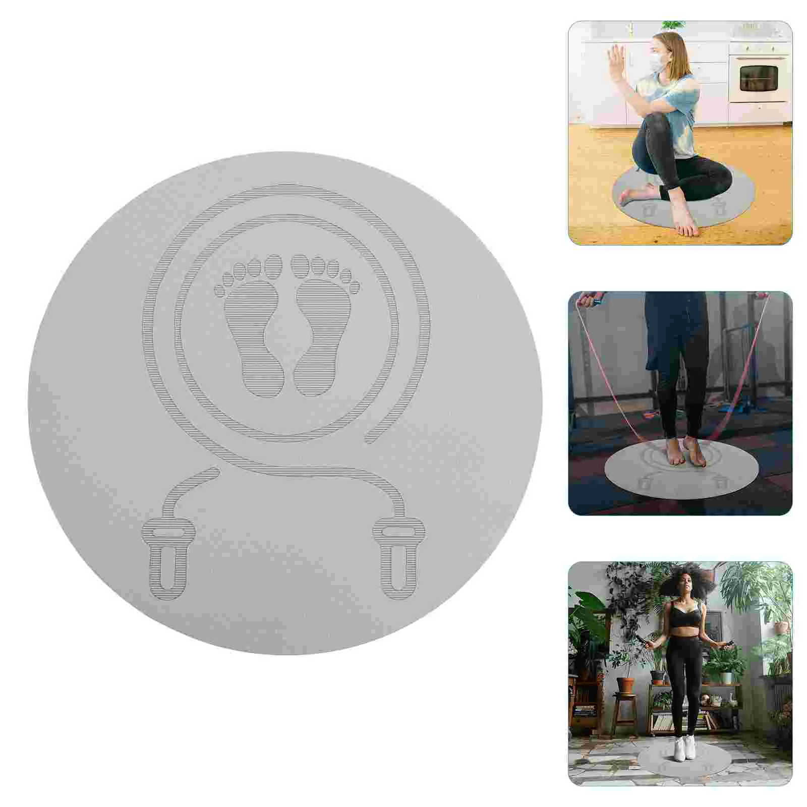 

Skipping Mat Rope Jumping Pad Fitness for Home Floor Black Rug Outdoor Carpet Sound Proof Workout Tpe Ground