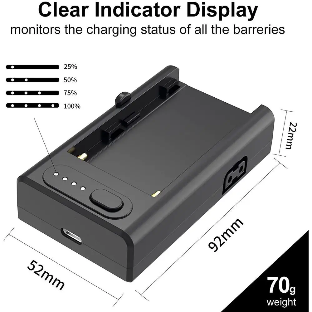 ZGCINE NP-F Battery Charger for Sony NP-F Battery with Type-C Input,with NP-F550 NP-F750 NP-F960 F970 Battery