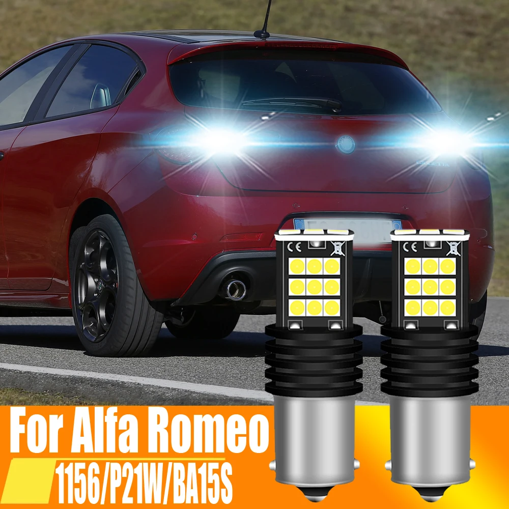 2x P21W LED Reverse Light Bulb Back Up Lamp BA15S 7506 1156 5008 R10W Canbus For Alfa Romeo Giulietta Mito 156 Giulia 147 159 Gt