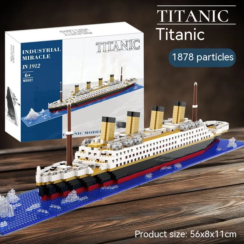 Titanic Giant Ship Boat Building Blocks Luxury Iceberg Cruise Wreck Set Micro City DIY Model Bricks Zabawki Dla Dzieci Prezent Dla Dorosłych