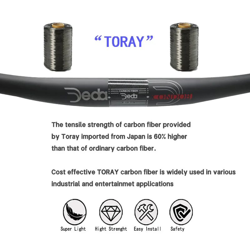DEDA carbon handlebar 31.8mm * 600-800MM Carbon Mountain Bike Bicycle Handle Bar UD Matte MTB Handlebar 4 upsweep 9 backsweep