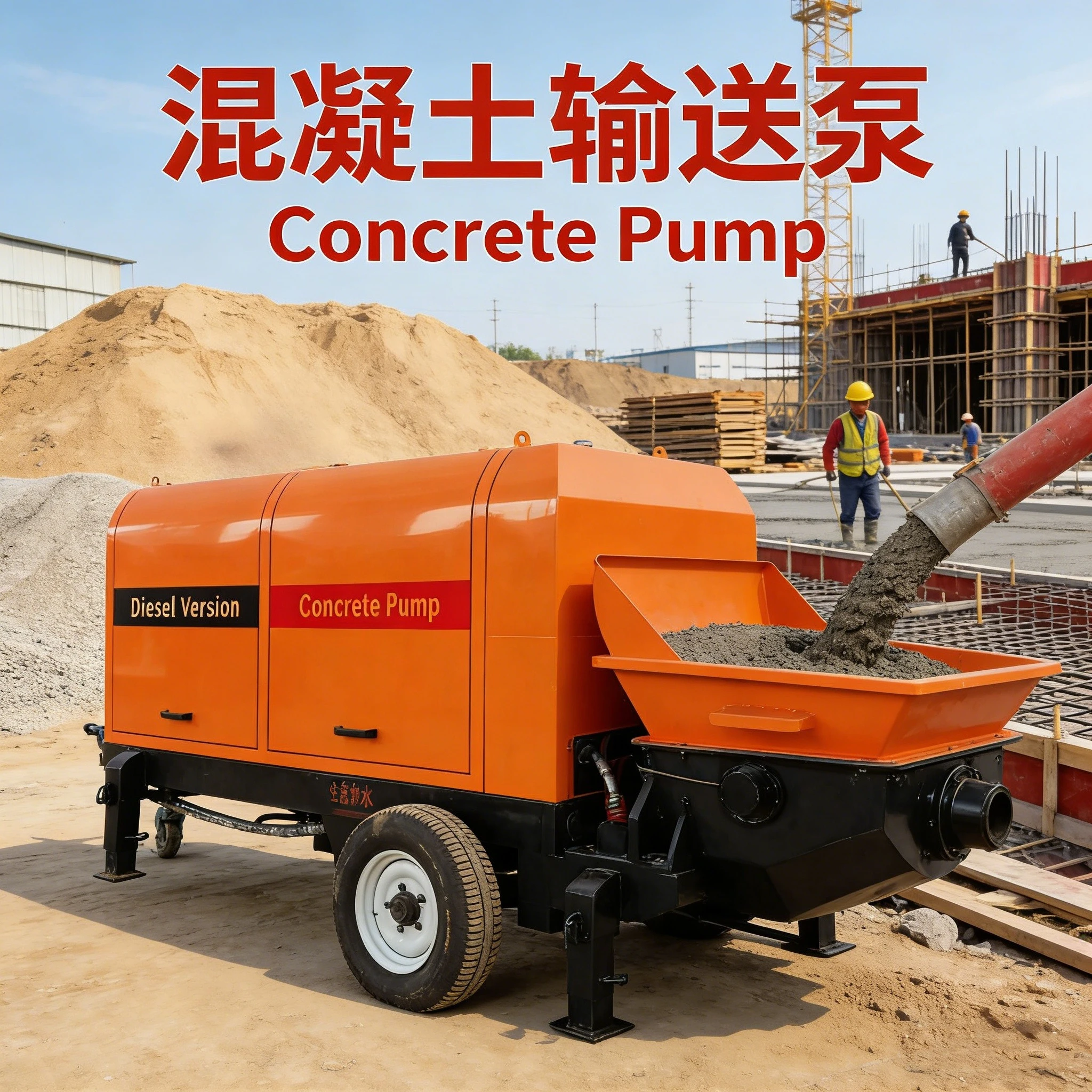 

Hot Sale HBT20C Customizable 10m³/h Concrete Pump Bridge Construction Water Conservancy 1-year Warranty Rapid Delivery