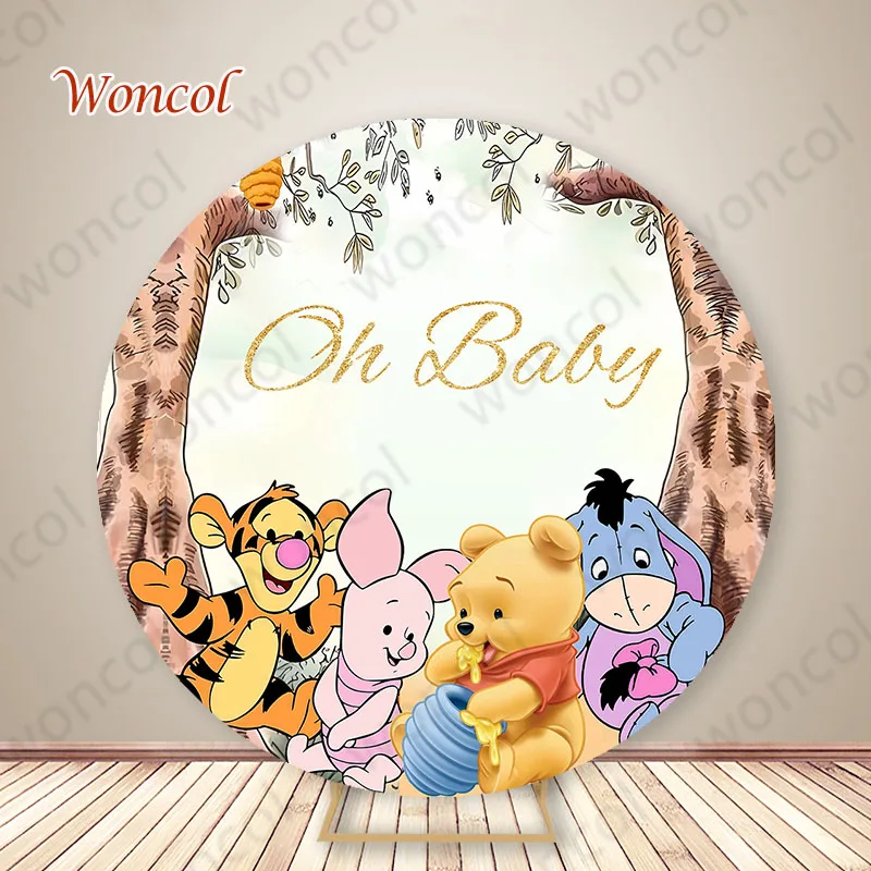 Baby Pooh Tigger Piglet Circle Cover Winnie The Pooh Oh Baby Backdrop Winnie The Pooh Hunny Pots Cylinder Cover Party Decor Prop