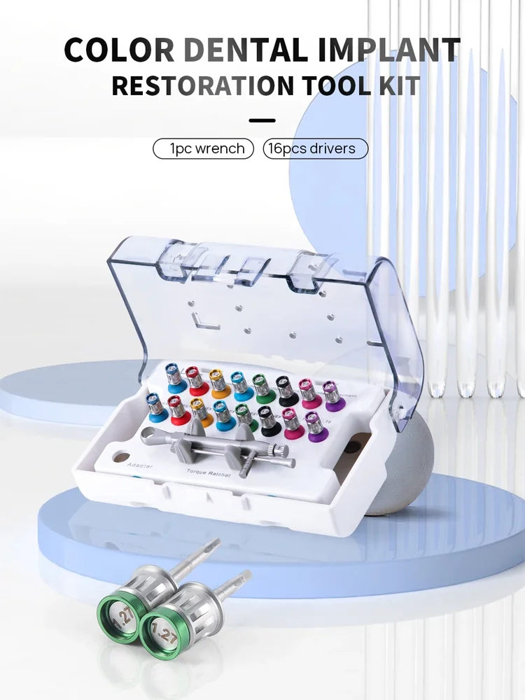 

High Quality Screwdriver Tools Dental Implant Torque Wrench Ratchet 10-70NCM with Drivers & Wrench Kit