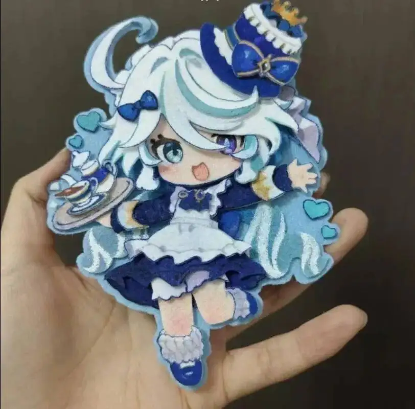 

Genshin Impact Gaming Peripherals Furina De Fontaine Hydro Archon Non Woven Pendant Maid Costume Key Chain Cute Gift Acg For Fri