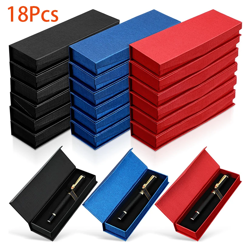 18Pcs Paper Packaging Boxes Metal Pen Gift Paper Box