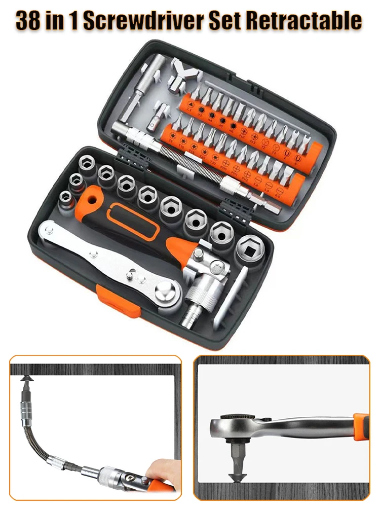 

Labor-Saving Ratchet Screwdriver Set Household Combination Toolbox Hardware Magnetic Screw Driver Kit Bits Torx Screwdrivers