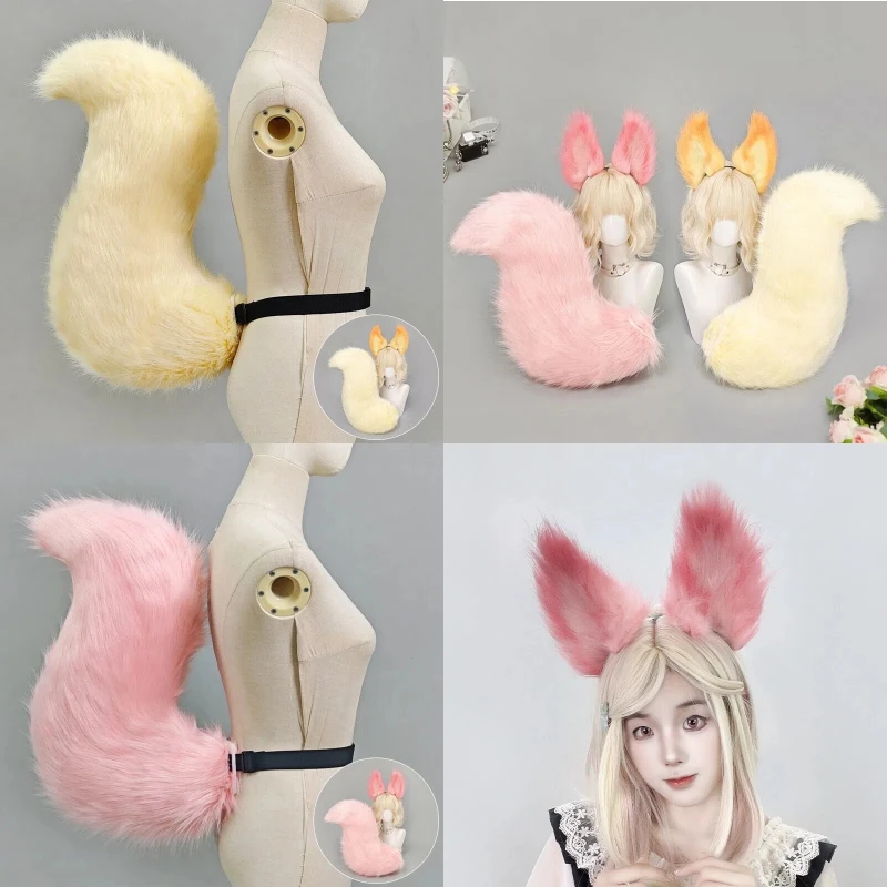 

Fox Tail Animals Costume Cosplay Rabbit Dog Fuzzy Tail Headwear Hairband Role Play Props Accessories Unisex Theme Party