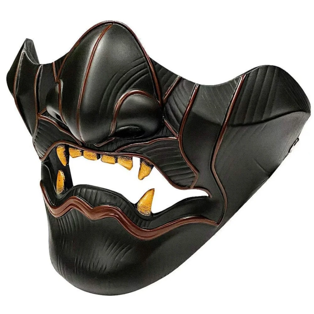 Tsushima Mask Cosplay Jin Sakai Gosaku Samurai Knight Ghost Half Face Resin Helmet Halloween Masquerade Party Headwear Prop