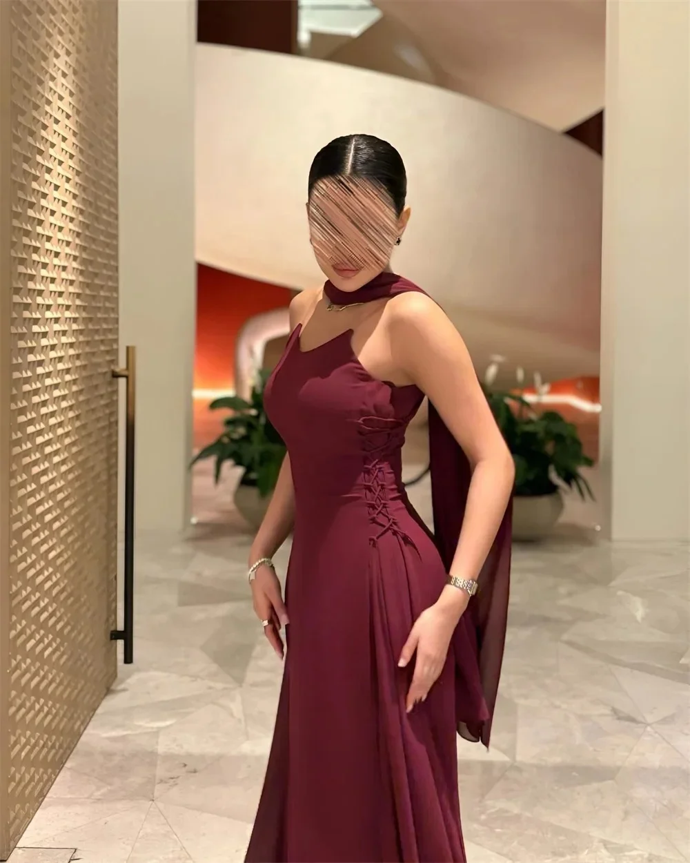 Borgoña Formal largo a medida ocasión vestido vestidos de noche Pastrol Jersey Unisex Retro Dubai Arabia Saudita graduación personalizado