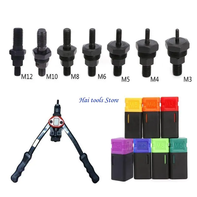 X37E Riveter Part Threaded Mandrel Replacement For Hand Nut Rivet Metric