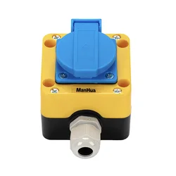 ManHua Waterproof Socket Outdoor Bathroom industrial Electrical Power Outlet Set with Connector
