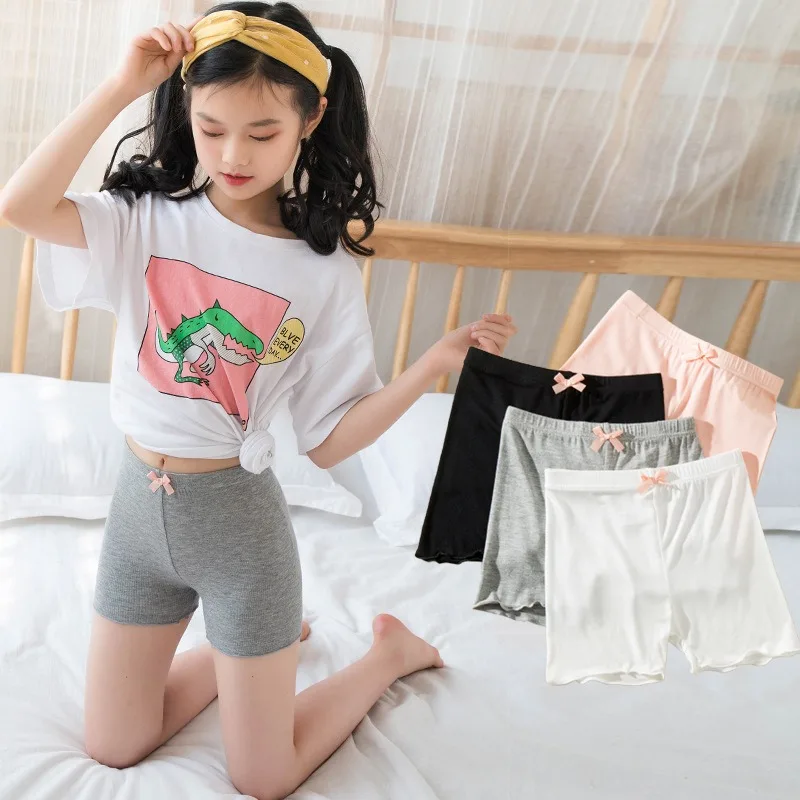 4Pcs/Pack Summer Girls Shorts Kids Safety Pants Adorable Underwear Clothes Children Cute Bow Short Underpants for Young Girls