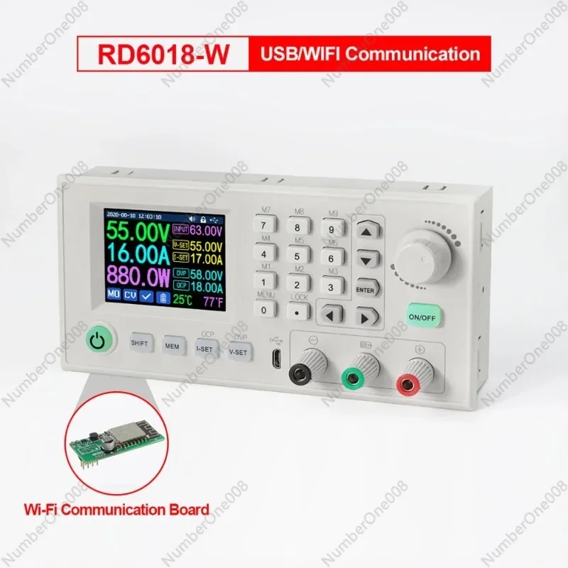 

RD6018 60V 18A DC Adjustable Step Down Voltage Module Voltmeter USB WiFi Data Storage Regulated Power Supply Buck Converter