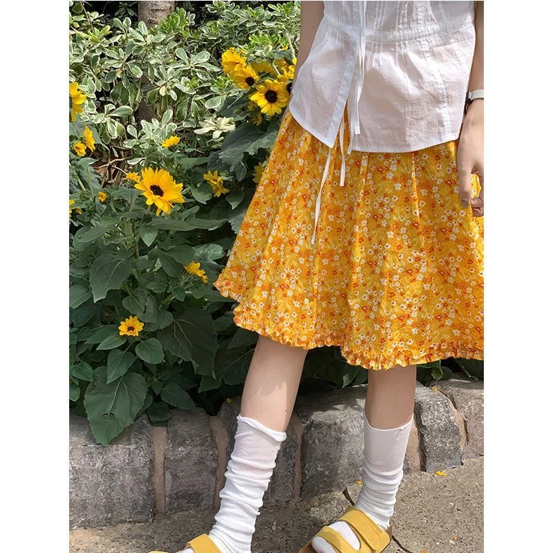 

Женская короткая юбка А-силуэта Dopamine Floral с завышенной талией, летняя, в отпускном стиле, из полиэстера с шелковистым блеском