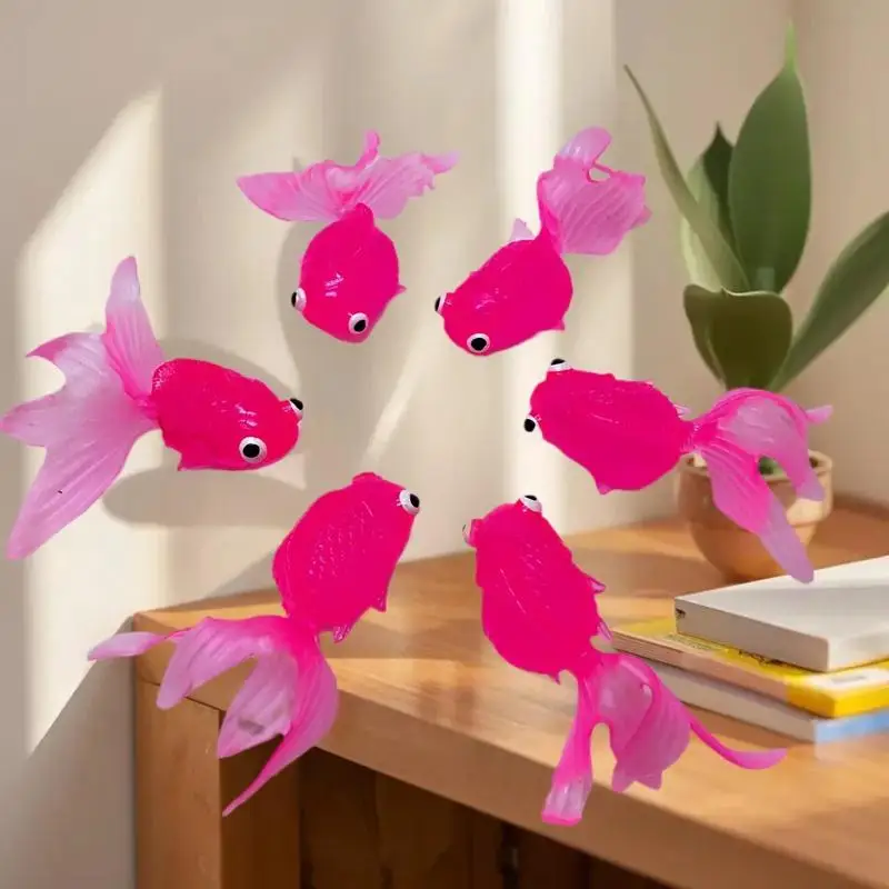 

7/10PCS Toddlers Bathing Shower Gifts Kawaii Simulation Rubber Goldfish Baby Bath Water Play Games Toys For Kids