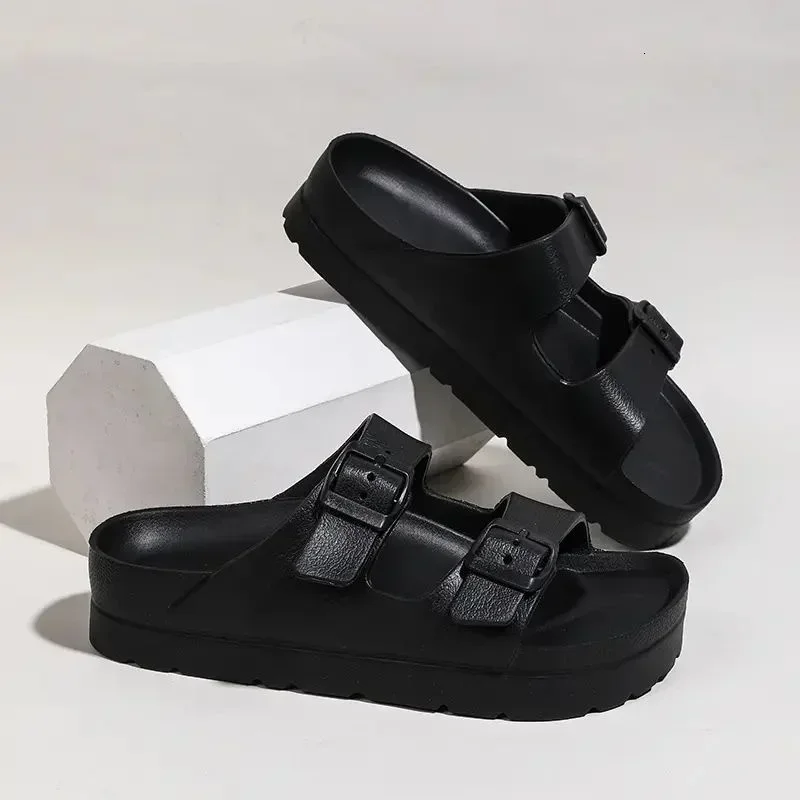 Slippers Women 2025 Summer Black Platform Sandals Zapatos Femenino EVA Lightweight Non-slip Beach Women's Shoes Sandalias Mujer