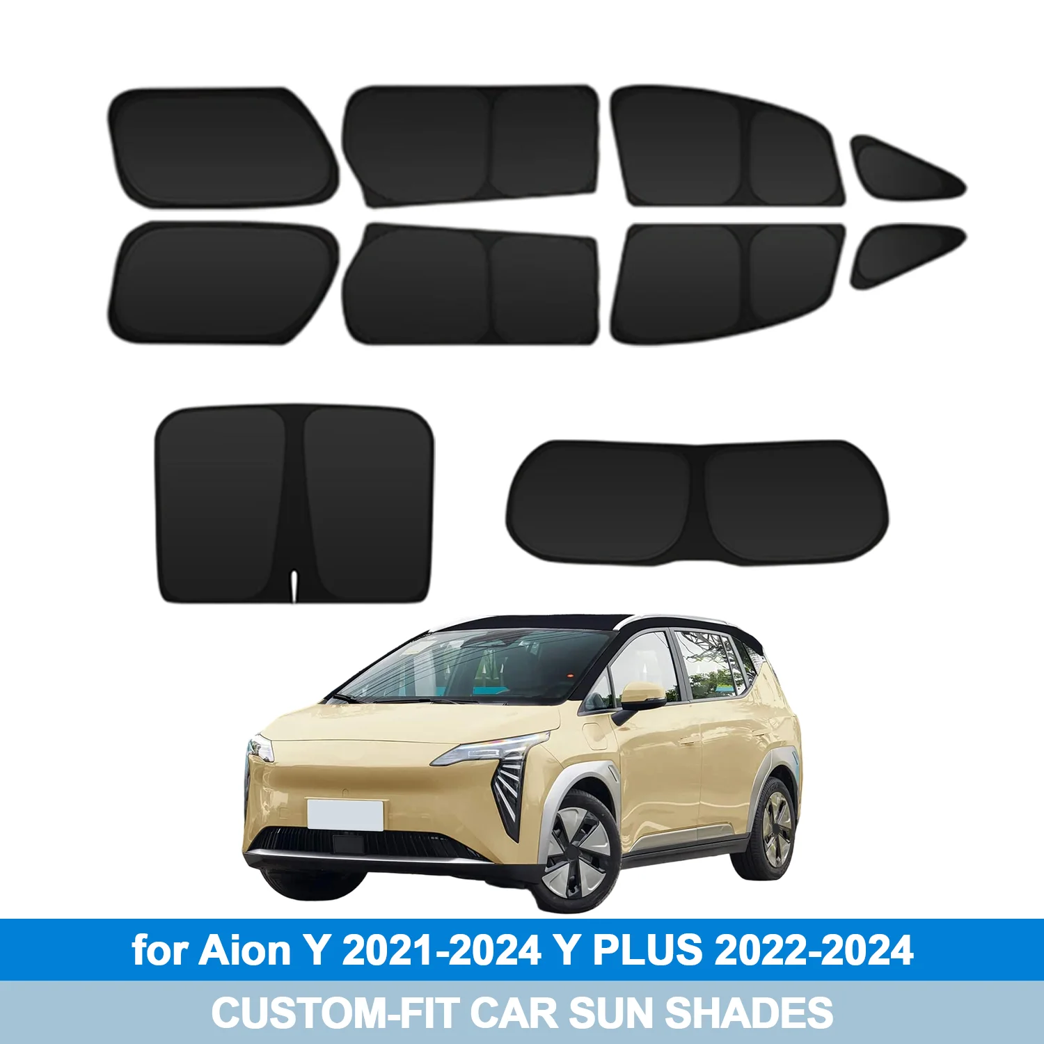 

For Aion Y 2021-2024 Y PLUS 2022-2024 Windshield Sun Shade Side Window Shades Cover Sun Visor Shield Privacy Protection
