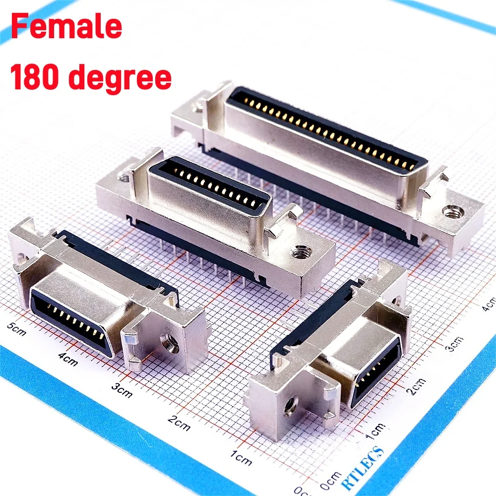 1/5/20Pcs SCSI Connector MDR 14 20Pin 26 36 50 Positions Male Plug Servo Drive Slot for Wire Cable Solder Motor Female 90 degree