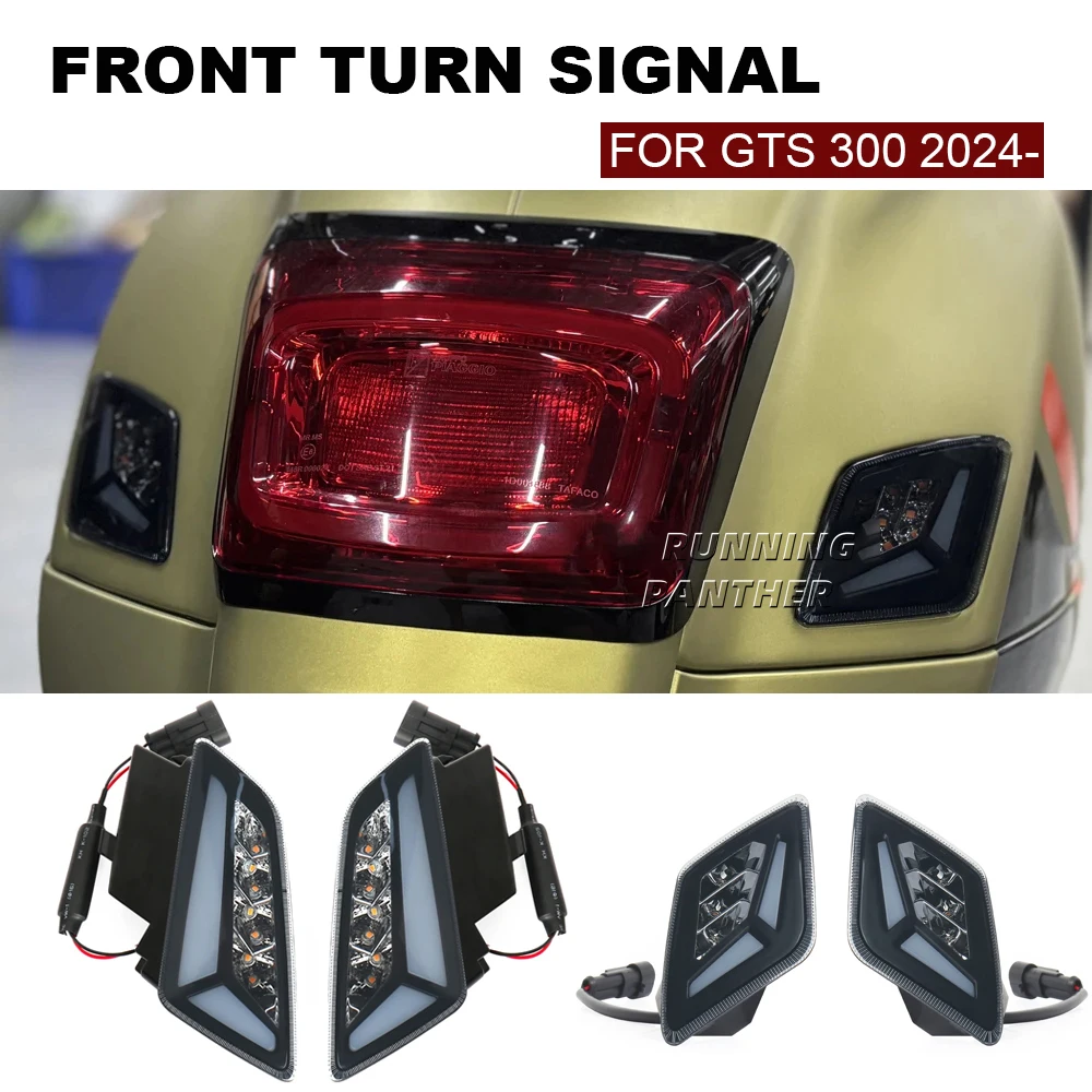 

Front Rear Turn Signals Blinker Daytime Running LED Light Accessories New For Vespa GTS 300 GTS300 2023-2025