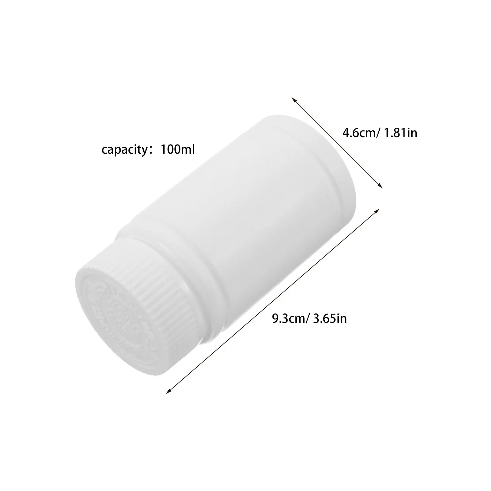 24Pcs White Pe Plastic Pill Bottles 100Ml Bamboo Joint Design Wide Mouth Leakproof Capsule Travel Case Refillable Medicine