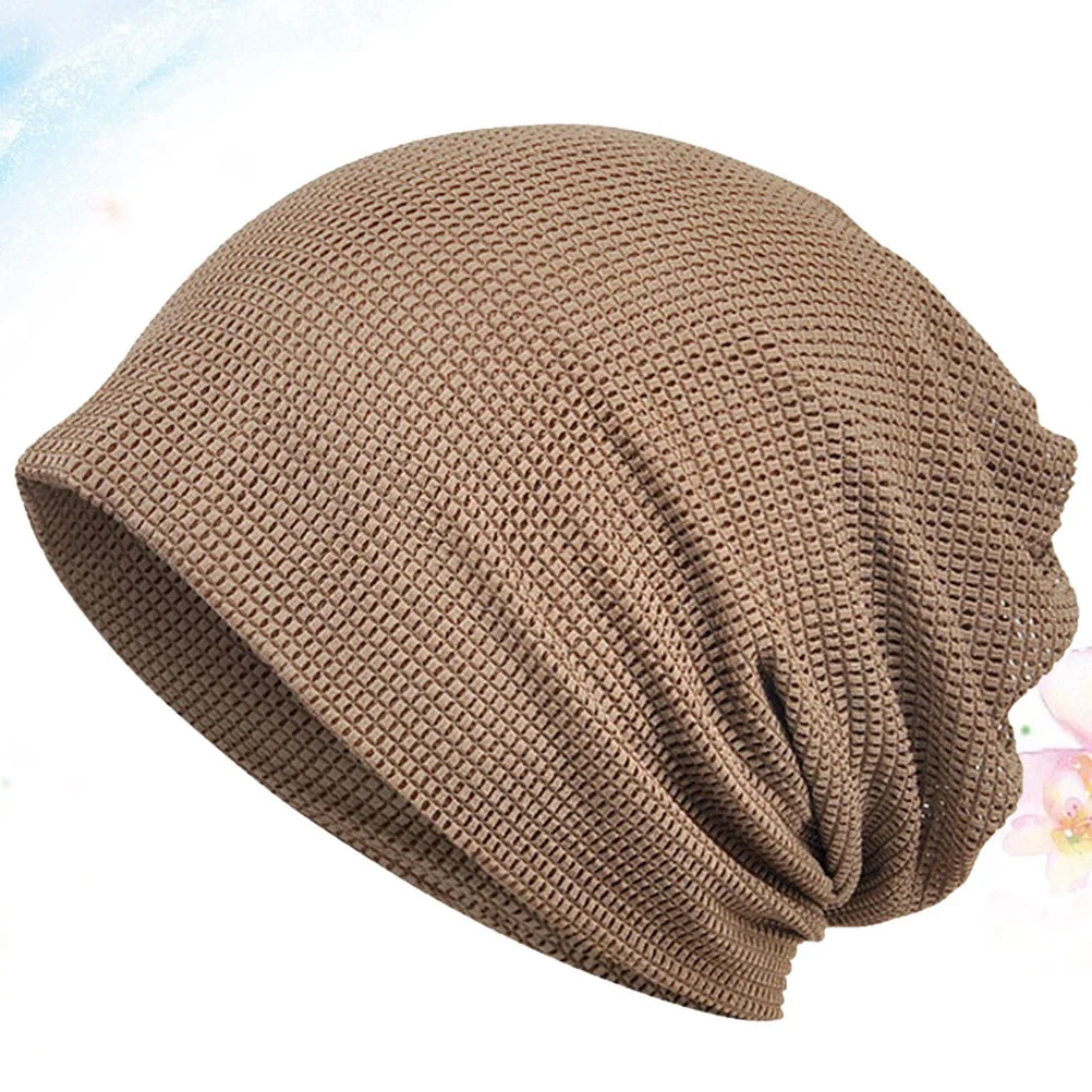 

Women'S Mesh Hat Coffee Color Lightweight Breathable Dual Use Turban Cap For Outdoor Sports Hiking Running Horse Riding