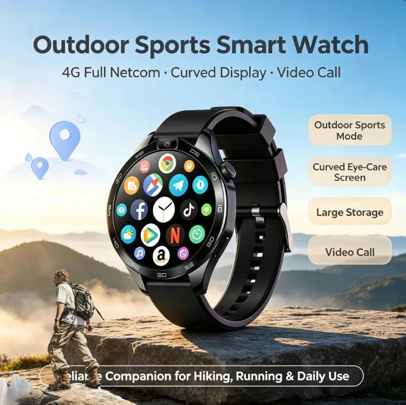 Men Multifunctional Sports Smart Watch HD Display GPS Tracking Bluetooth Call Health Monitor Outdoor Daily Sport Wristwatch