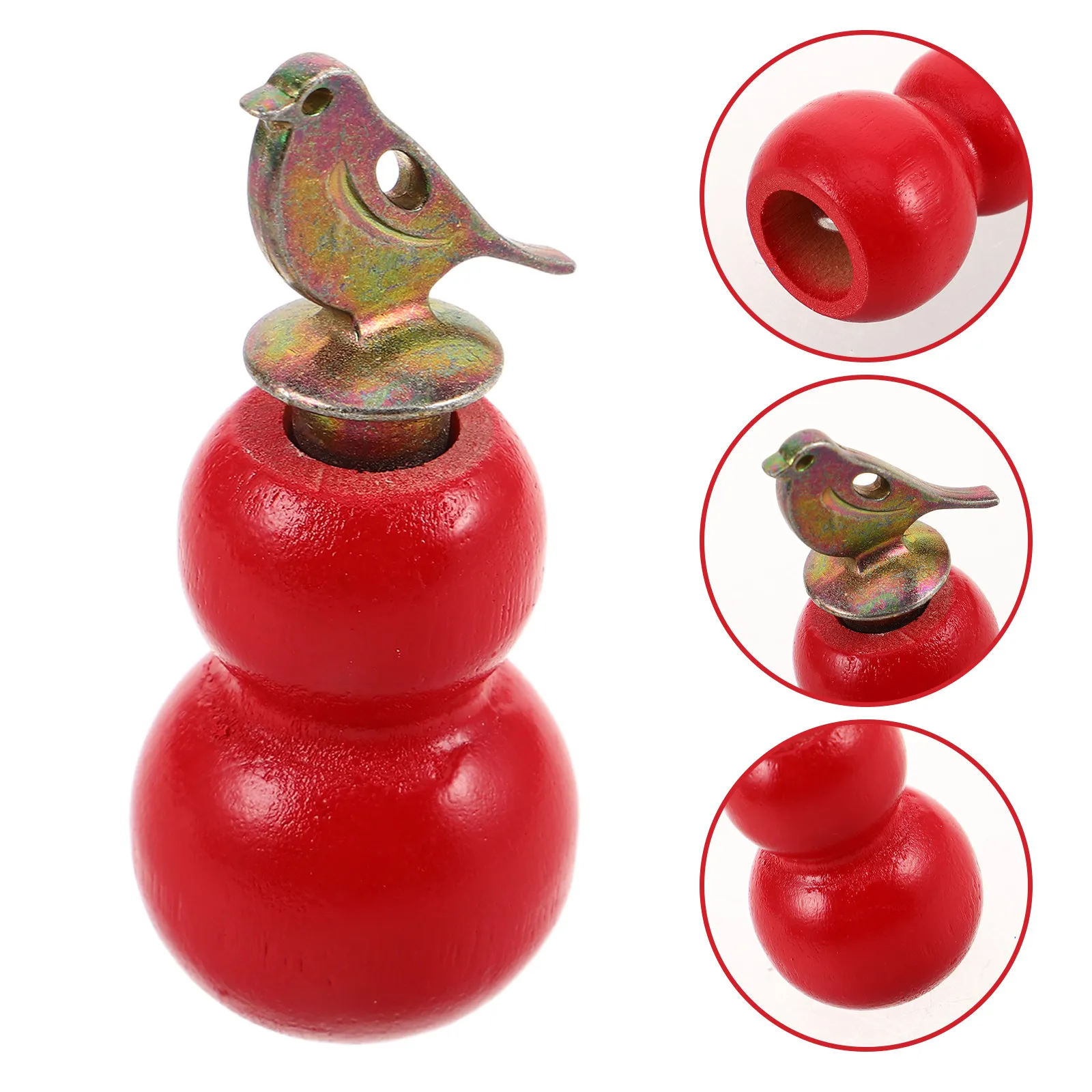 Hand Whistle Wooden Bird Call Carved Gourd Shape Creative Portable Warbling Bird Sounds Animal Call Interactive Whistle