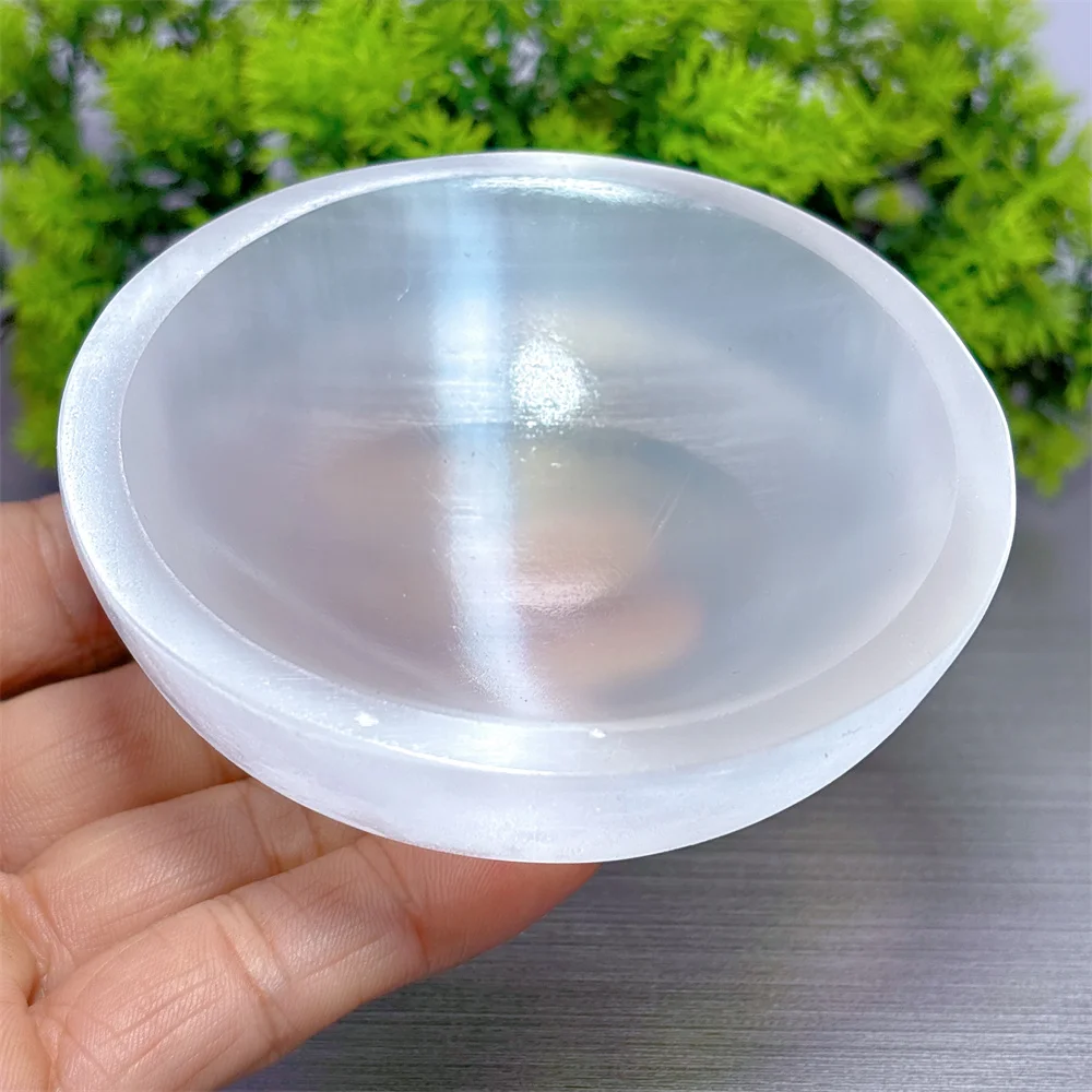 Selenite Bowl Natural Crystal Home Decoritems Room decor Lucky Auspicious Quartz Stone Garden Healing Energy Love Gifts view 6