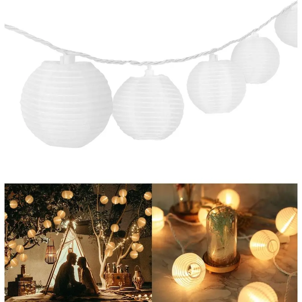 

Mini Lantern Lights String Outdoor, 3 Inch Globe Lantern String Lights or Bedroom -20CT Contable White Lights or Wedding Decorat