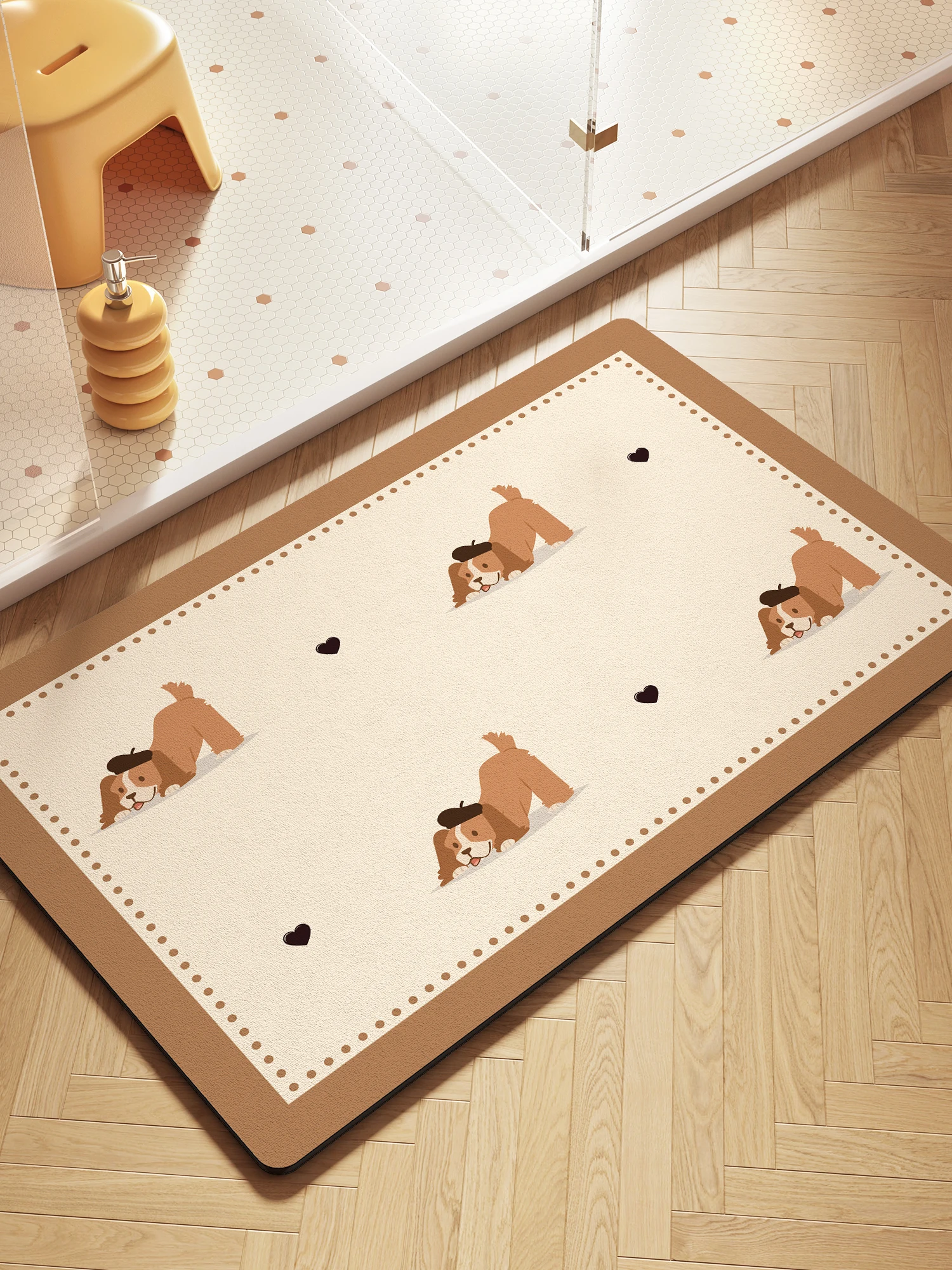 

Влаговпитывающий быстросохнущий нескользящий коврик для ванной комнаты и туалета, прямоугольный, для домашнего использования, грязеотталкивающий, для бытового использования