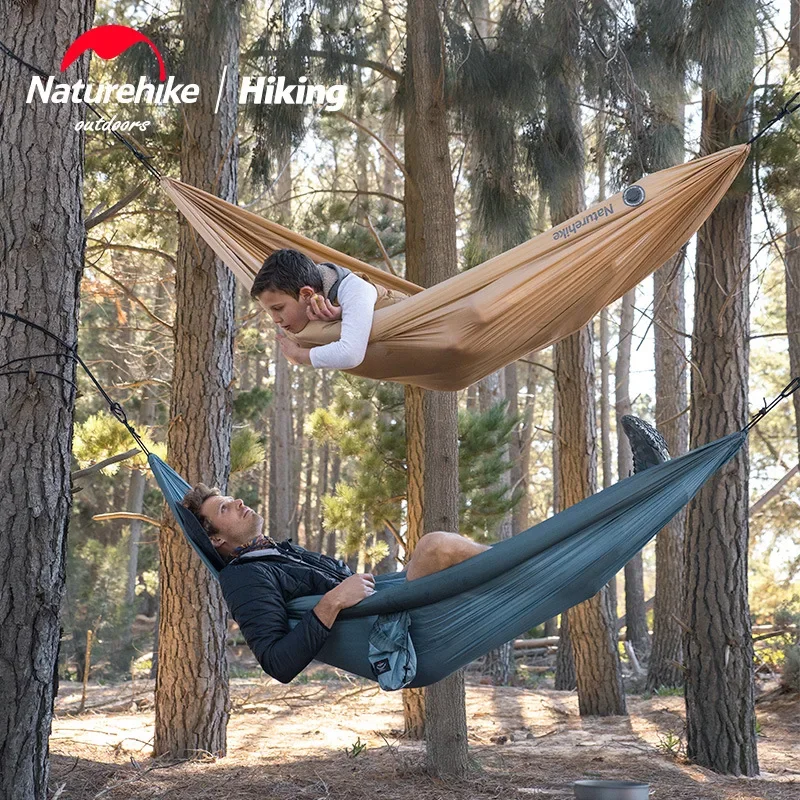 Naturehike-Double Hammock for Adults and Children, Outdoor Swing, Anti-Rollover, Camping, Picnic