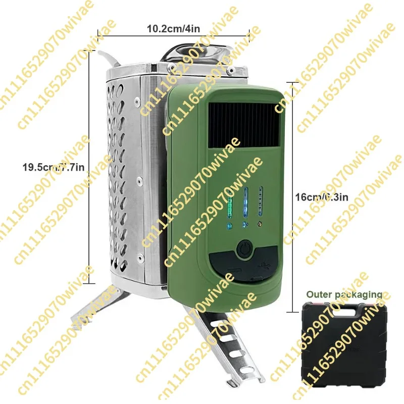 Thermal power generation wood stove folding rechargeable outdoor stainless steel portable camping stove